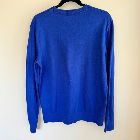 Gap Mainstay Crew-Neck Sweater Blue Knit Ribbed Hem Pullover Long Sleeve Sz S - Picture 7 of 7
